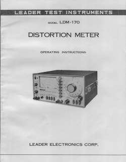 Leader LDM 170 Distortion Meter Instruction Manual
