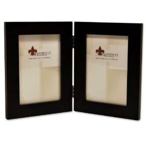   Frames Black Wood 3 1/2 by 5 Hinged Double Picture Frame: Home