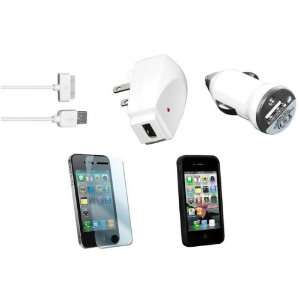   Kit for iPhone 4G 4GS w/ Black Case Cell Phones & Accessories