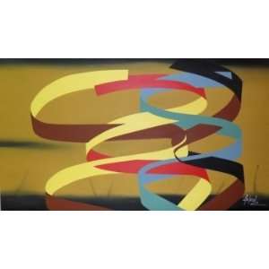  Ribbons in Agreement 24, Original Painting, Home Decor 