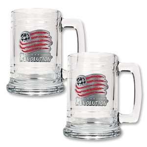 New England Revolution 2 pc. 15 oz Glass Tankard Set  