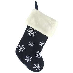  19 Midnight Blue Snowflake Design Christmas Stocking 