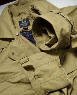 VTG Willis & Geiger Cotton Long Belted Trench Coat Mens Medium   MINT 