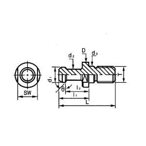  Pull Stud for CNC Tool Holder, BT 40 45deg, 23 Dia, 60 