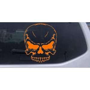 Orange 14in X 16.6in    Mean Looking Skull Skulls Car Window Wall 
