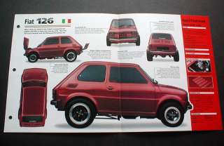 1980 FIAT 126 SEDAN MODIFIED UNIQUE IMP BROCHURE 80  