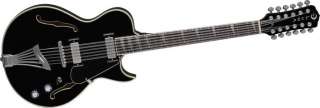 Luna Guitars Athena 12 String Semi Hollowbody Black 819998040963 