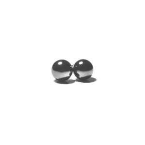  apop nyc Sterling Silver 8mm Round Hematite Stud Earrings: apop 