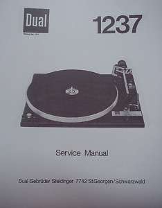 DUAL 1237 TURNTABLE SERVICE MANUAL 14 Pgs  
