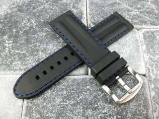 24mm HQ Soft Rubber Diver Strap Band for BREITLING Blue  