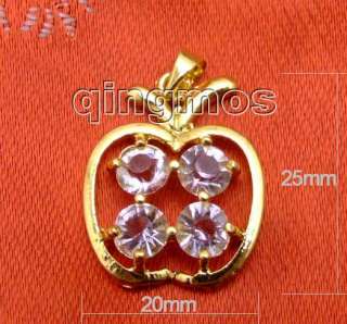 SALE exquisite 20*25mm apple shape crystal gold color pendant pen126 