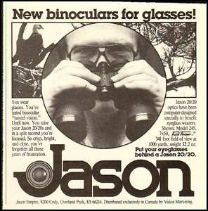 1970s vintage ad Jason Binoculars for glasses 1301  