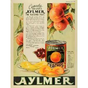  1933 Ad Canadian Canners Aylmer Flavored Fruits Apricot 
