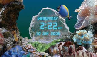 Submerged Crystal Clock Projects Date and Time. Easily Add Pictures or 