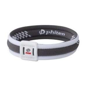  Phiten Titanium Edge X30 Bracelet   White/Grey Sports 