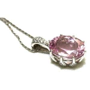  Kunzite Pendant 12.50k Kunzite and 0.75k G.v.v.s Brilliant 