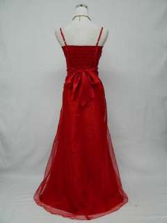   Plus Size Satin Red Long Prom Ball Gown Wedding/Evening Dress UK 18 20