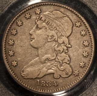 1834 Capped Bust Quarter 25C PCGS Certified Graded VF30 Mid Grade Coin 