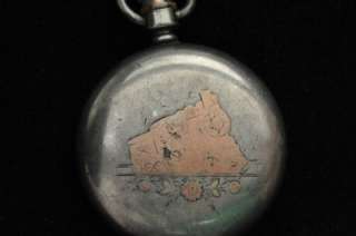 VINTAGE 18S SWING OUT 4OZ POCKET WATCH CASE WITH CHOO CHOO 