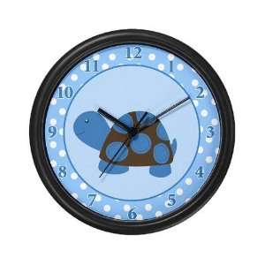  Mod Blue and Brown Turtle Wall Clock: Home & Kitchen