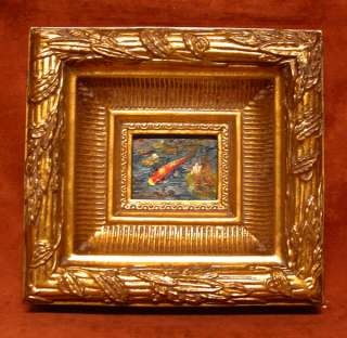Red fish 2, Miniature Framed Painting, YONS43  