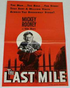 THE LAST MILE 1959 Movie Film PRESSBOOK   Mickey Rooney  