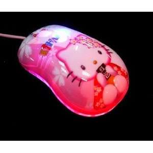 LED Optical Hello Kitty Plug and Play Connectivity WIRE OPTICAL Mouse 