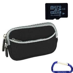  Soft Neoprene Zipper Case (Black with Grey Trim) and 8 GB microSD 