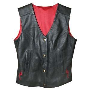   Trip Scarlet Womens Leather Vest Black XXXL 3XL 9041 5007 (Closeout