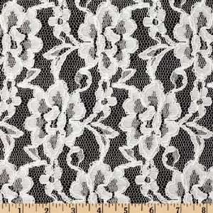  58 Wide Nylon Lace Bright White Fabric By The Yard: Arts 