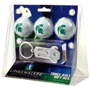  Michigan State Spartans 3 Golf Ball Gift Pack w/ Hat Clip 