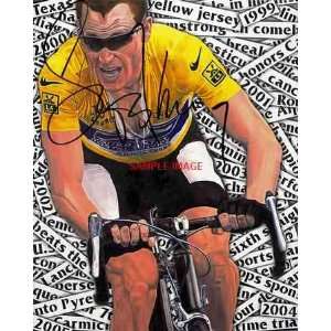  Lance Armstrong TOUR DE FRANCE autographed COLOR print 