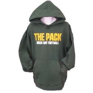   Green Bay Packers Team Color Wordplay Hooded Fleece: Sports & Outdoors