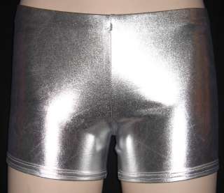 SILVER HOTPANTS SHORTS DANCE CYBER PARTY RAVE NEON S/M  