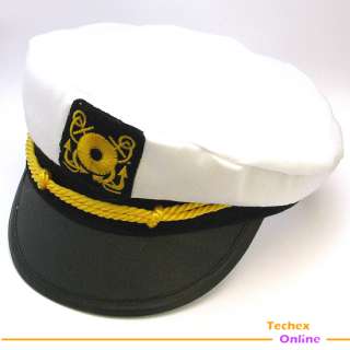 Yacht Captain Skipper Sailor Boat Cap Hat Costume New  