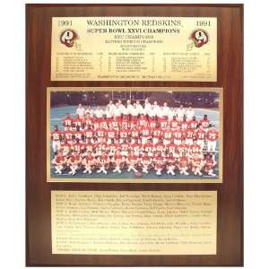  NFL Redskins 91/92 Super Bowl #26 Plaque Sports 