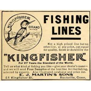  Fishing Line E. J. Martins Sons   Original Print Ad: Home & Kitchen