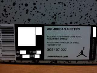   Air Jordan 4 Retro Shot Knicks Cavs Black Royal Orange 2012 QS  