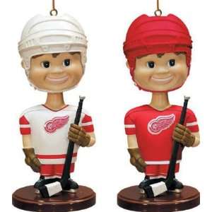  Detroit Red Wings Bobbin Head Ornaments (2 Pack) Sports 