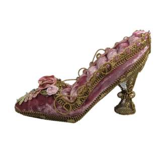 Victorian Rose Ring Holder Shoe Organizer Velvet Mauve  