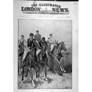  1895 Wollen Steeplechase Riders Horses Racing Races