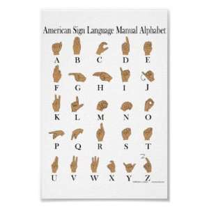  American Sign Language ASL Alphabet Poster: Home & Kitchen