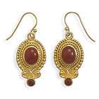 14 Karat Gold Plated Sterling Silver Ruby Drop Earrings  