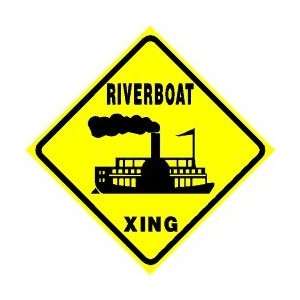  RIVERBOAT CROSSING steam boat travel sign: Home & Kitchen