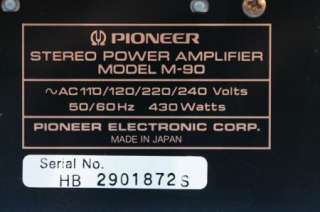 Pioneer Elite M90 Stereo Amplifier  