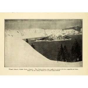  1912 Print Wizard Island Crater Lake National Park Oregon Winter 