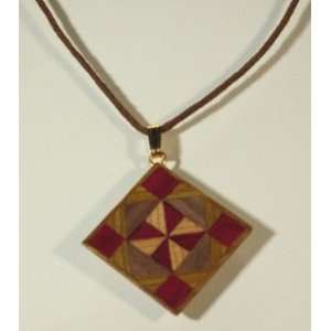  Quilt Pattern Wooden Choker Necklace Square Within Squares Quilt 
