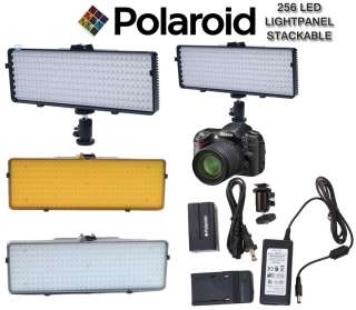 POLAROID Video & SLR 256 LED Continous Light PANEL PLLED256 W/ SONY NP 