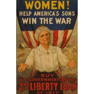 World War I Poster   Women Help Americas sons win the war  Buy U.S 