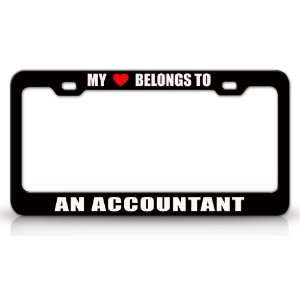 MY HEART BELONGS TO AN ACCOUNTANT Occupation Metal Auto License Plate 